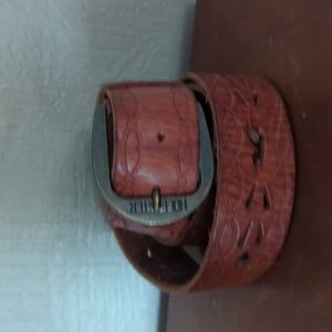 Hollister leather belt with brass buckle